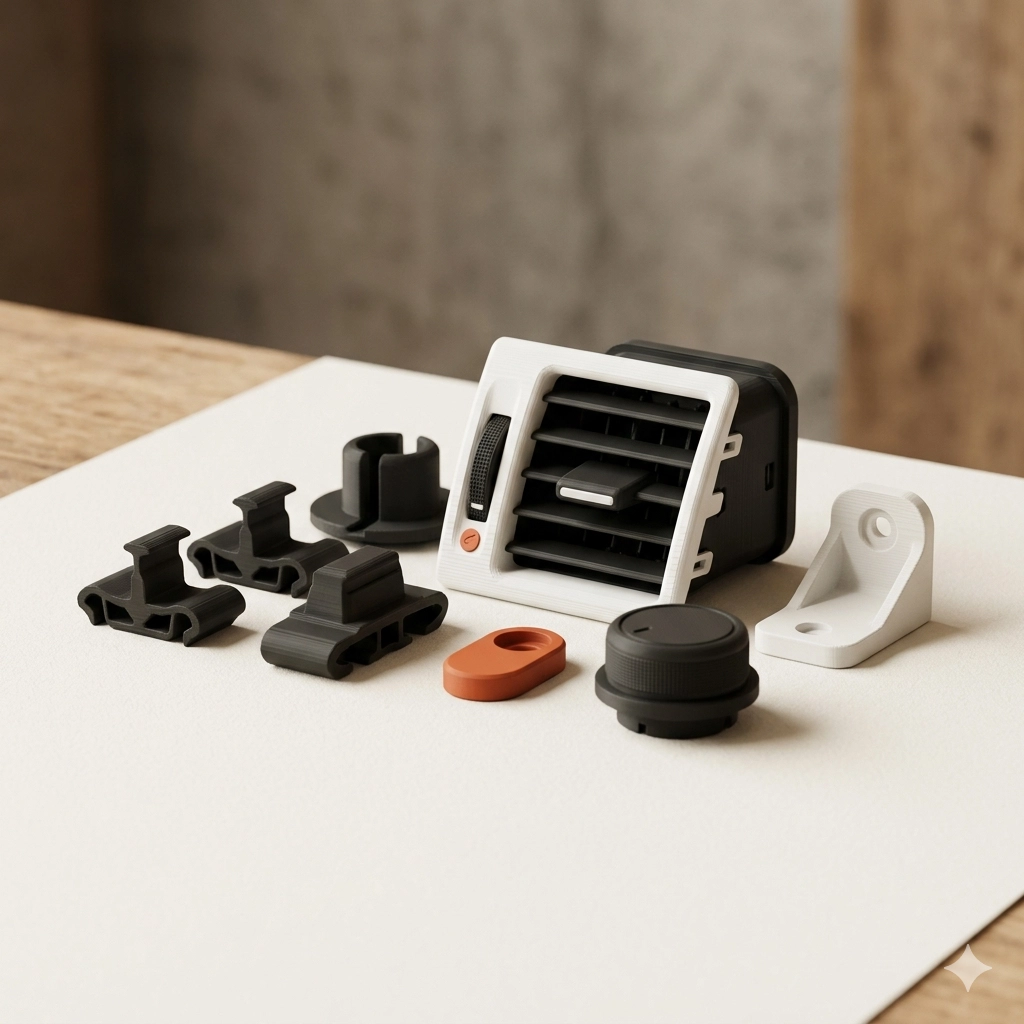 3D-printed replacement car interior parts