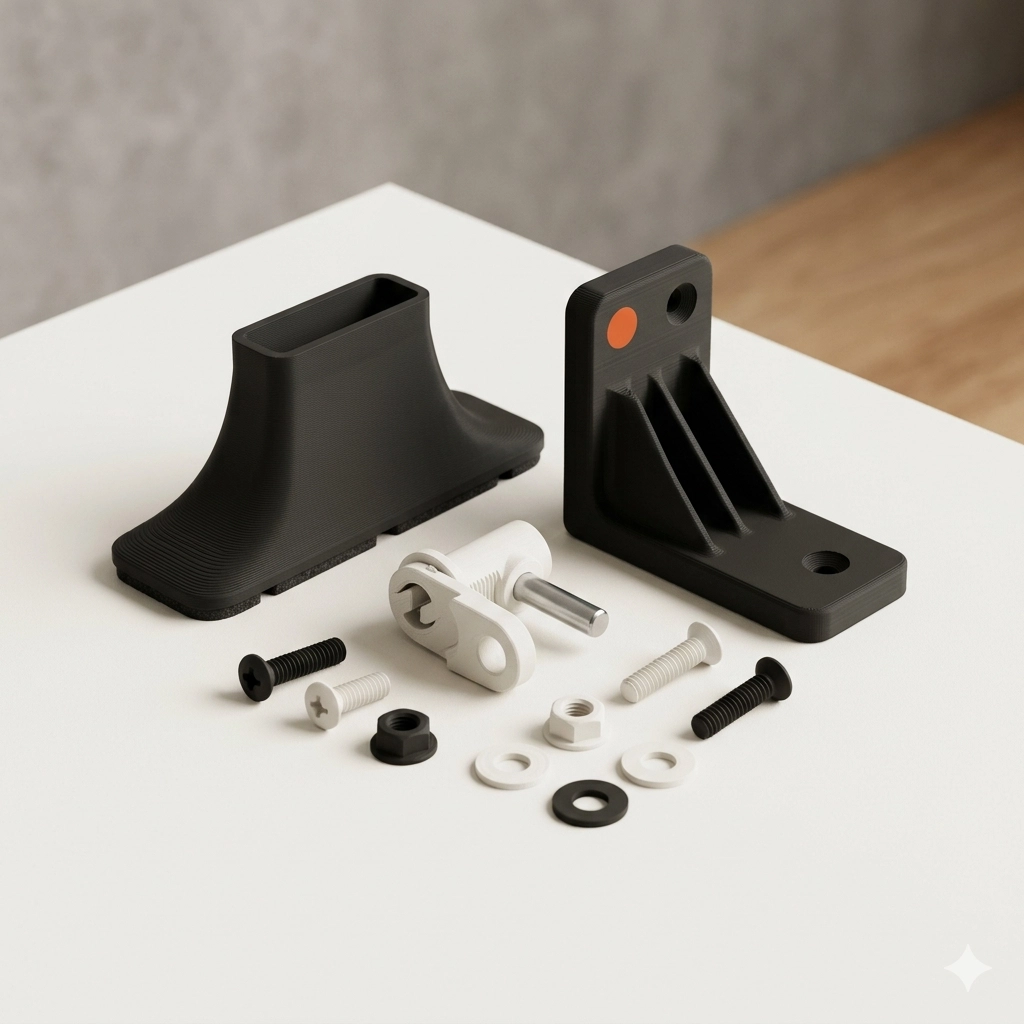 3D-printed furniture fittings and hardware